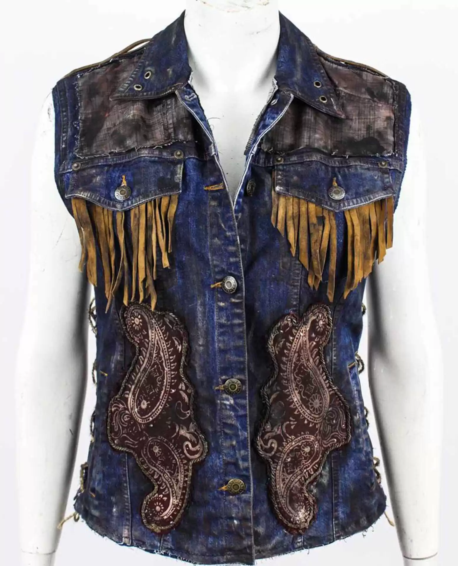 Upcycled denim vest