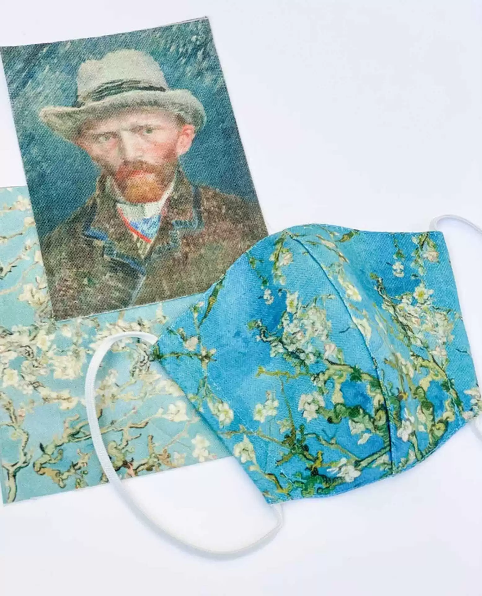 Van Gogh print linen face mask