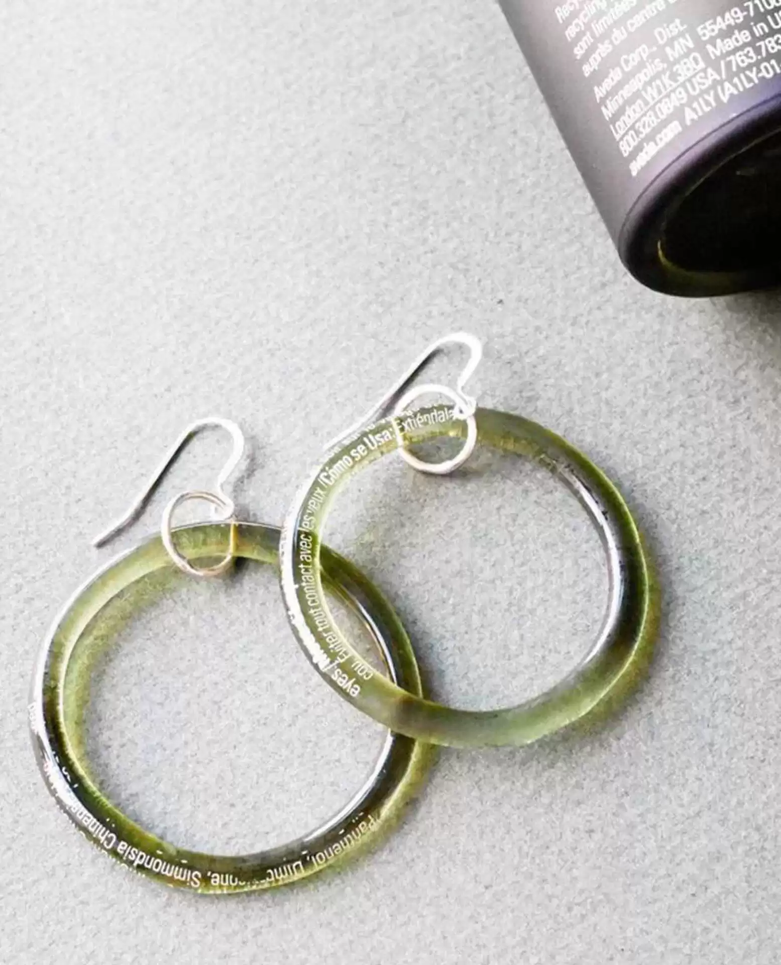 Recycled glass earrings