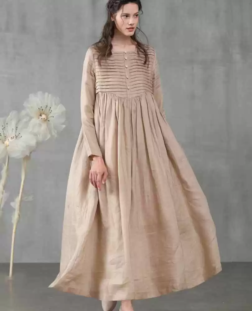 Linen maxi dress