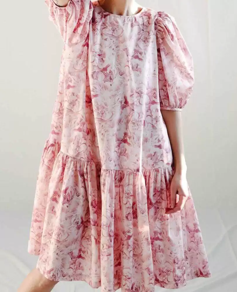 Peonies print dress