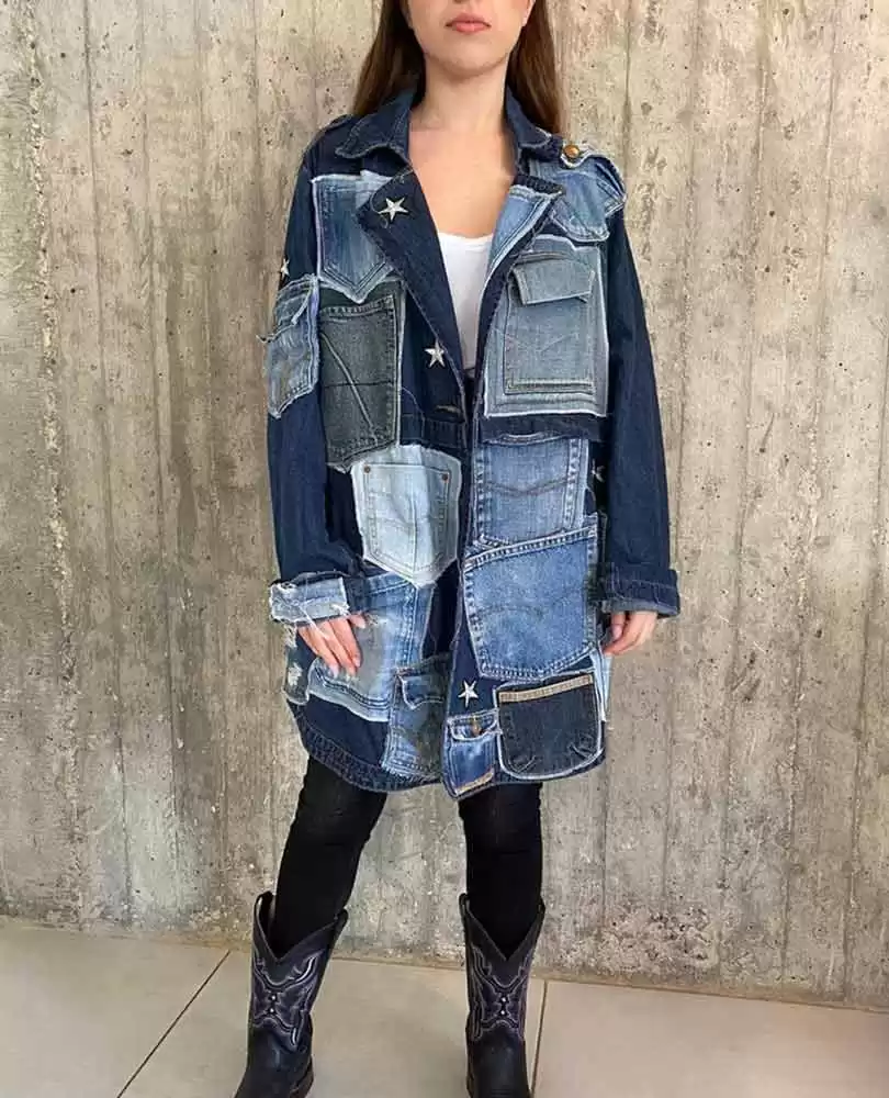 Upcycled denim jacket