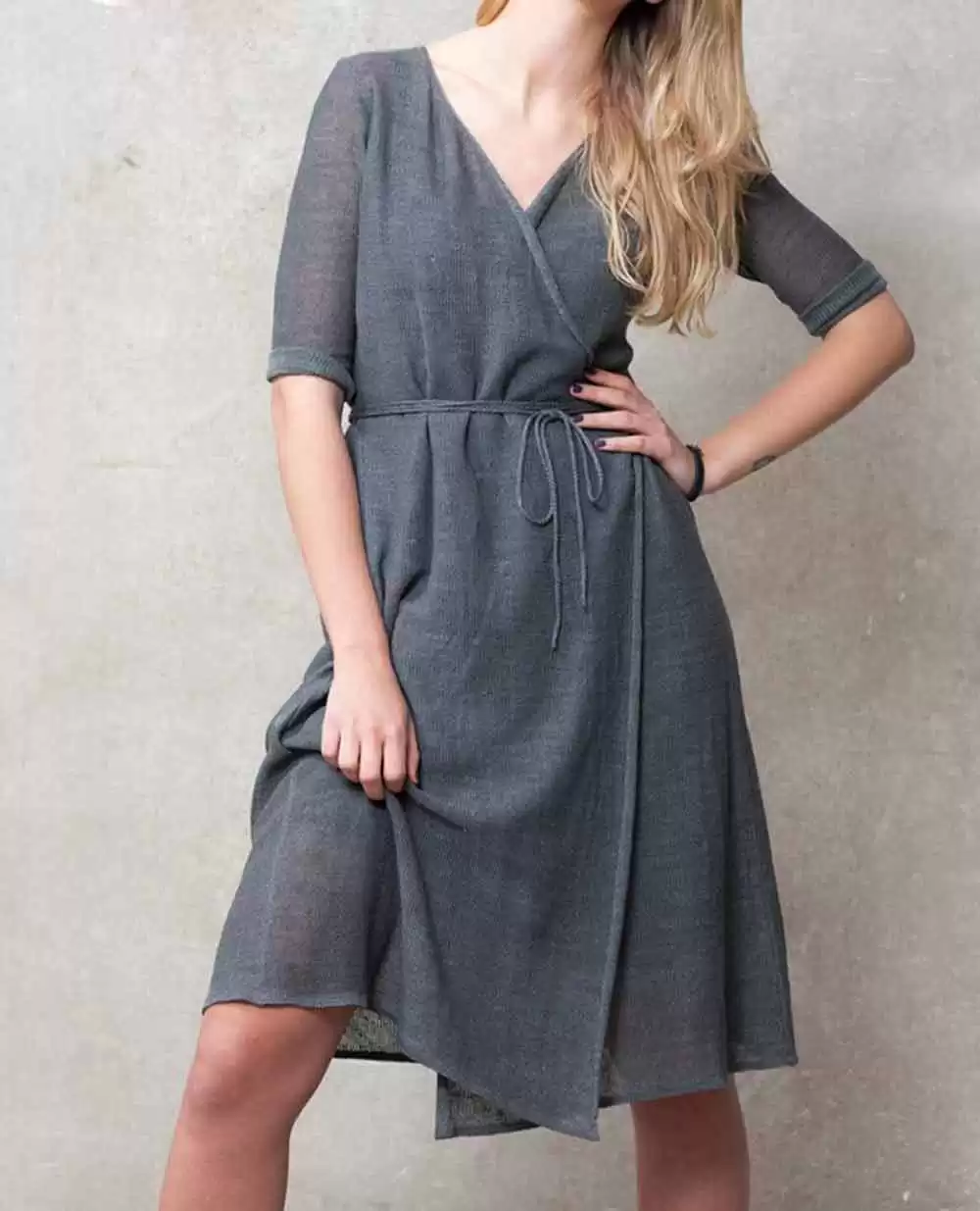 Linen wrap dress