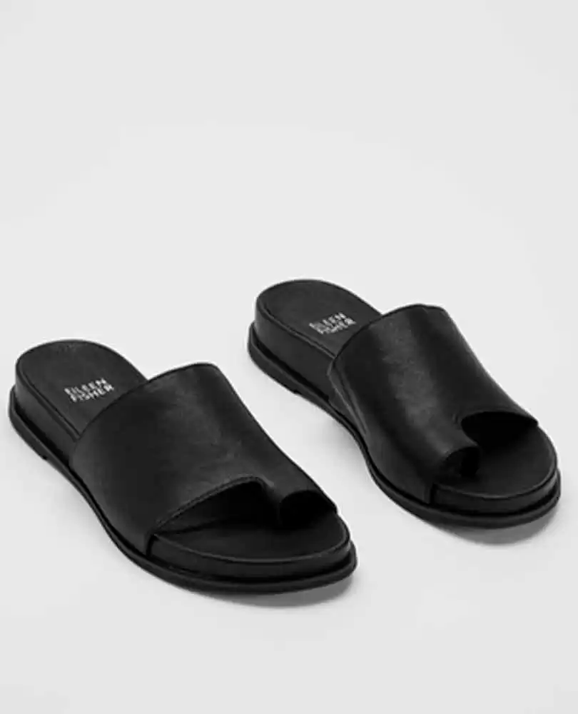 Leather slide sandal