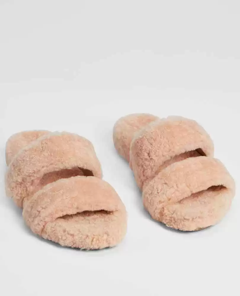 Shearling slide sandal