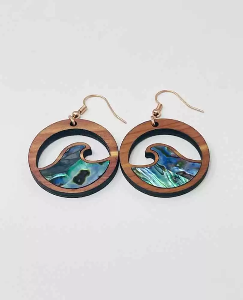 Abalone wave earrings