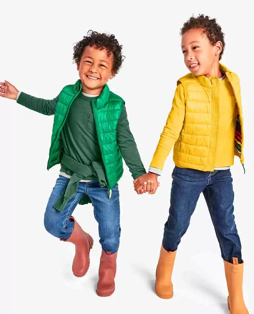 Kids recycled puffer vest