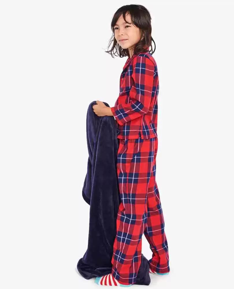 Recycled plaid kids pajamas