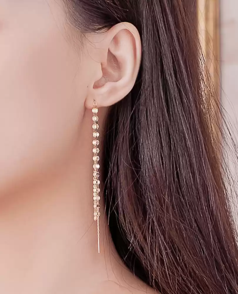 Gold chain earrings