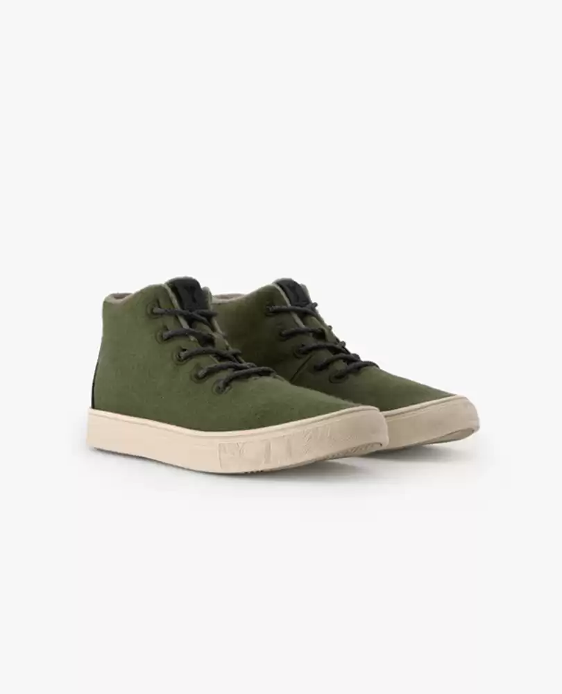 Wool hi-top sneaker