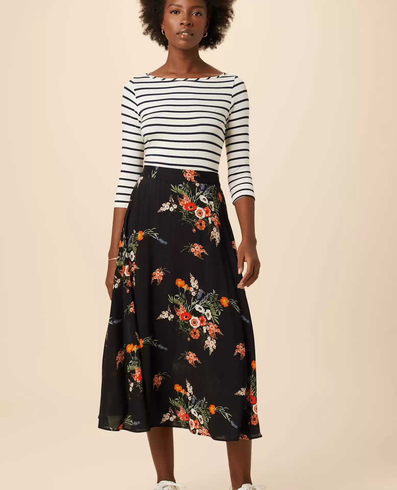 Floral midi skirt