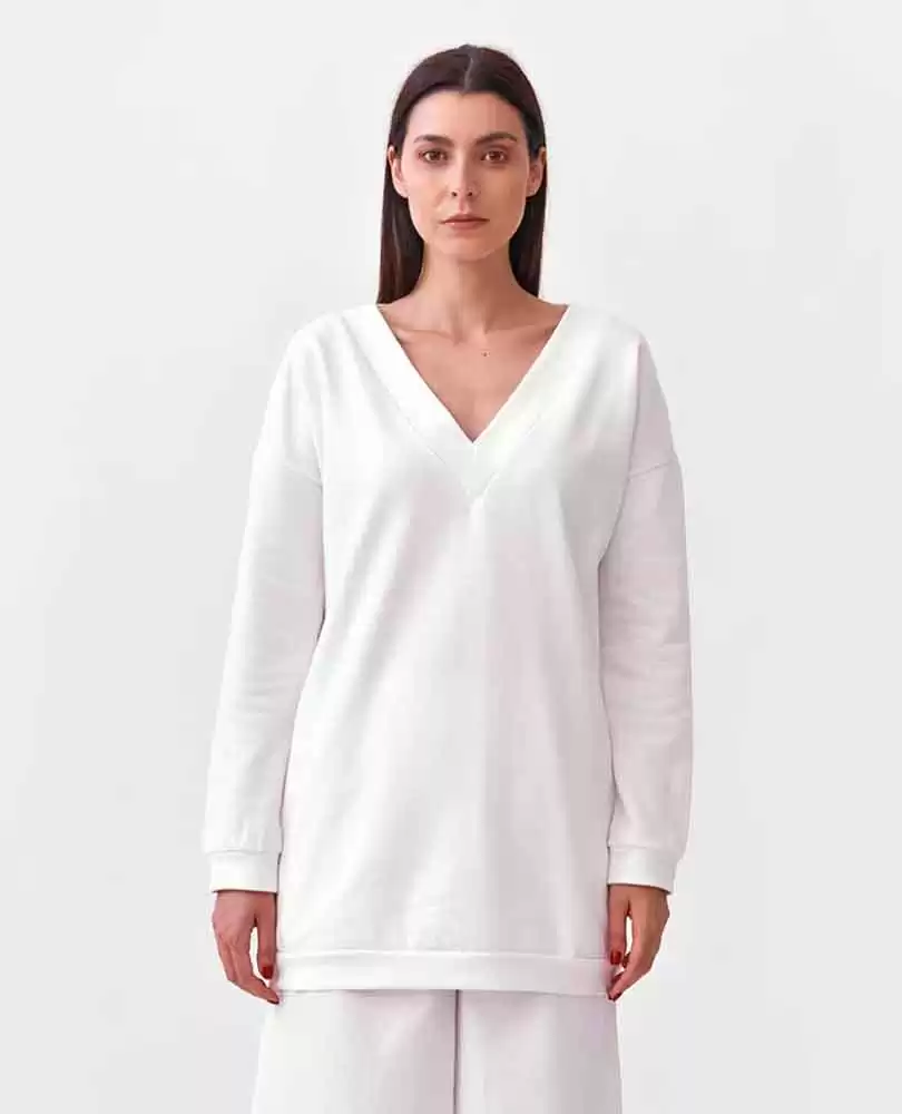 V-neck long jumper