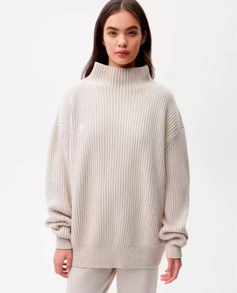 Cashmere funnel-neck sweater