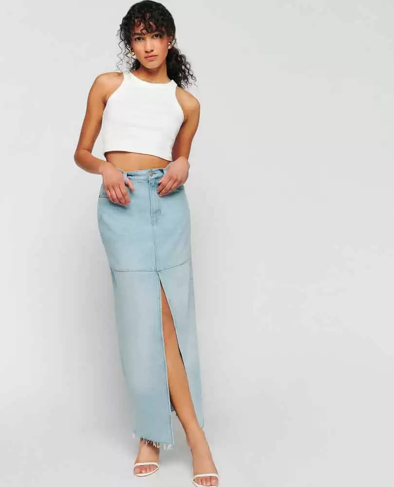 Maxi denim skirt