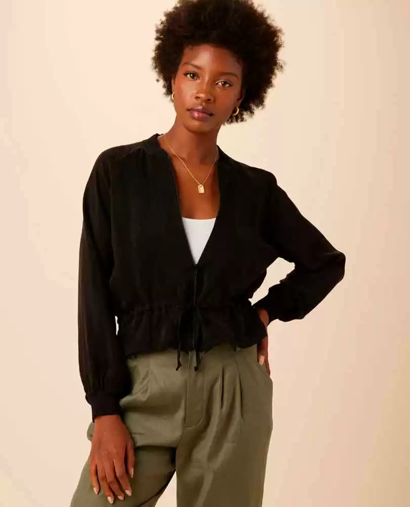 Cropped bomber jacket