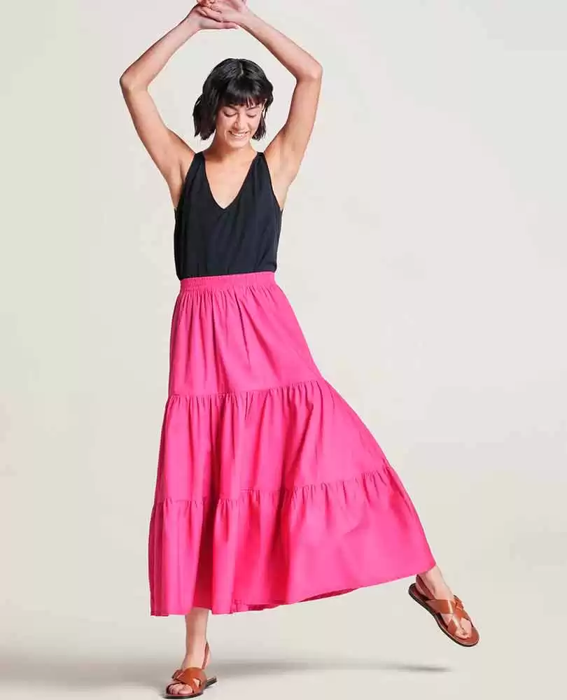 Poplin maxi skirt