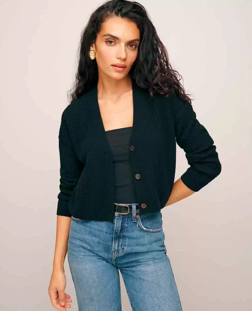 Cropped cashmere cardigan