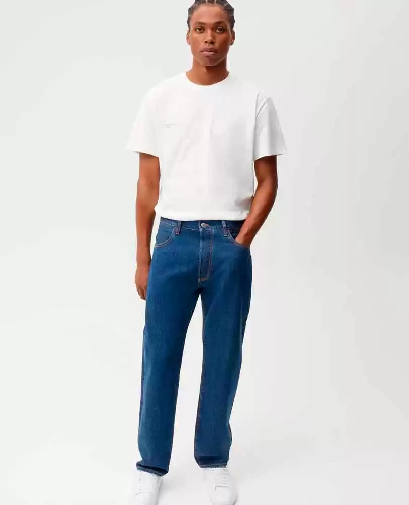 Denim straight leg jeans