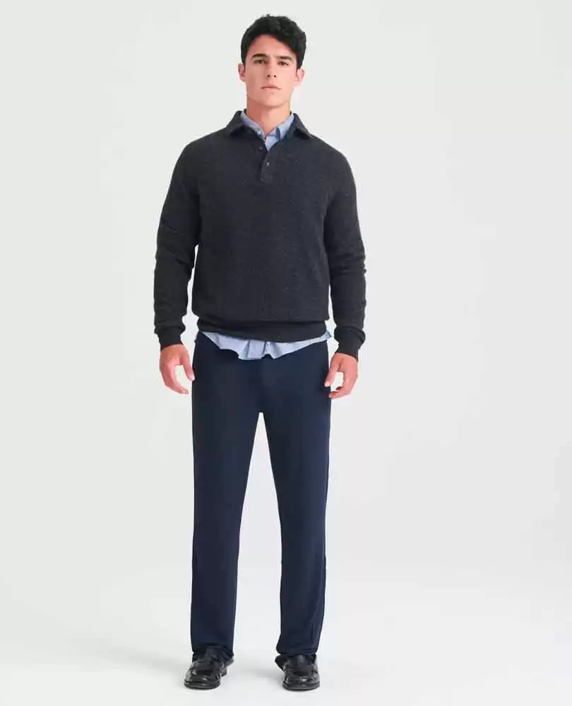 Cashmere long sleeve polo 