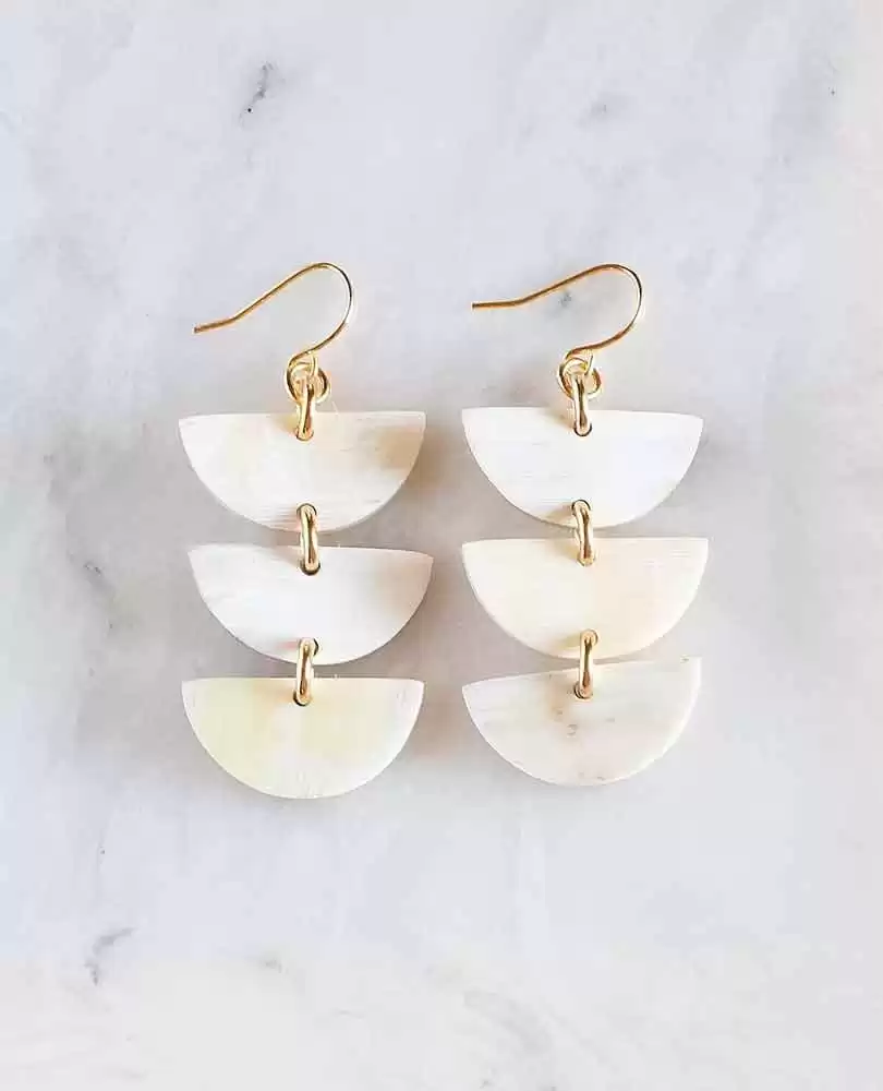 Hanoi crescent horn earrings