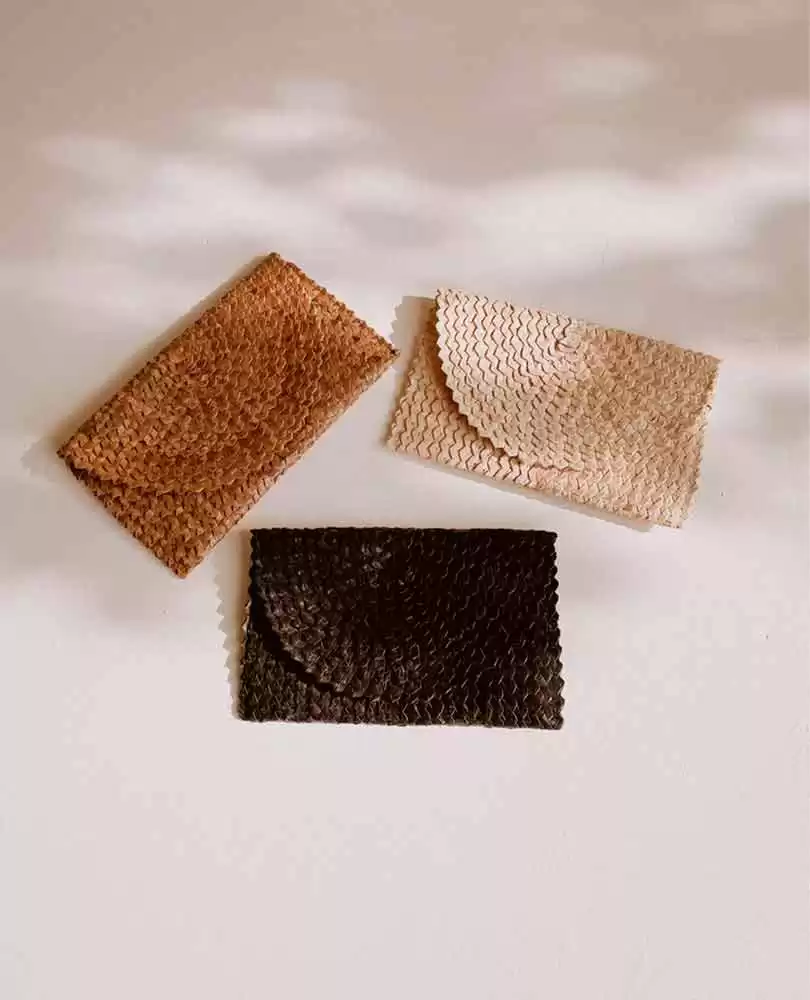 Rattan clutch bag