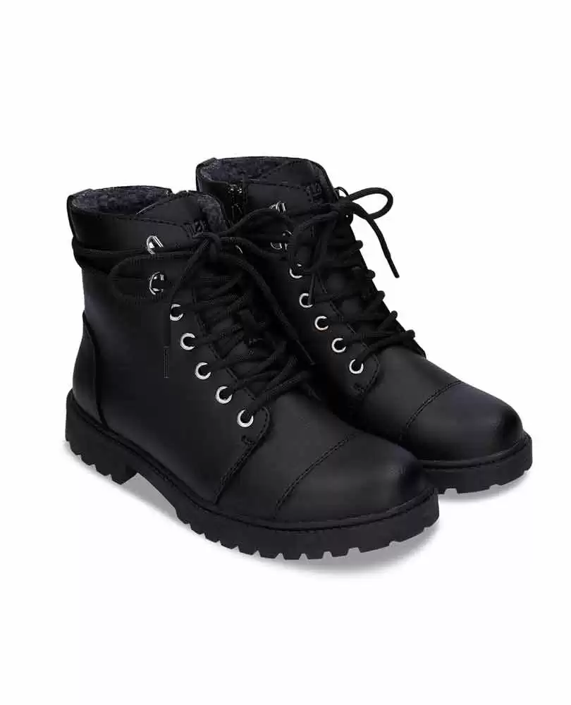 Vegan lace-up ankle boot